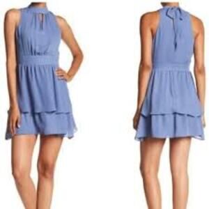PARKER COBALT BLUE LAYERED DRESS SIZE SMALL